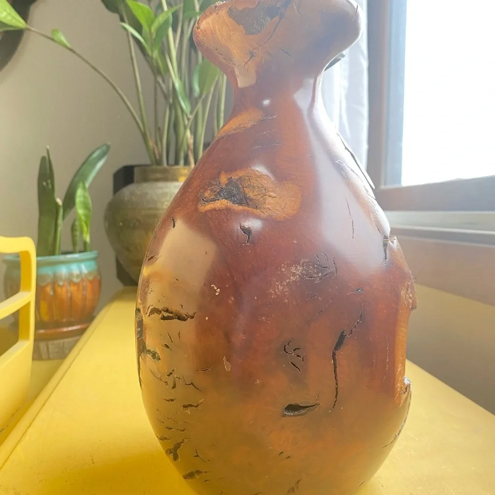 GORGEOUS Burl Wood Vase - Picture 8 of 9